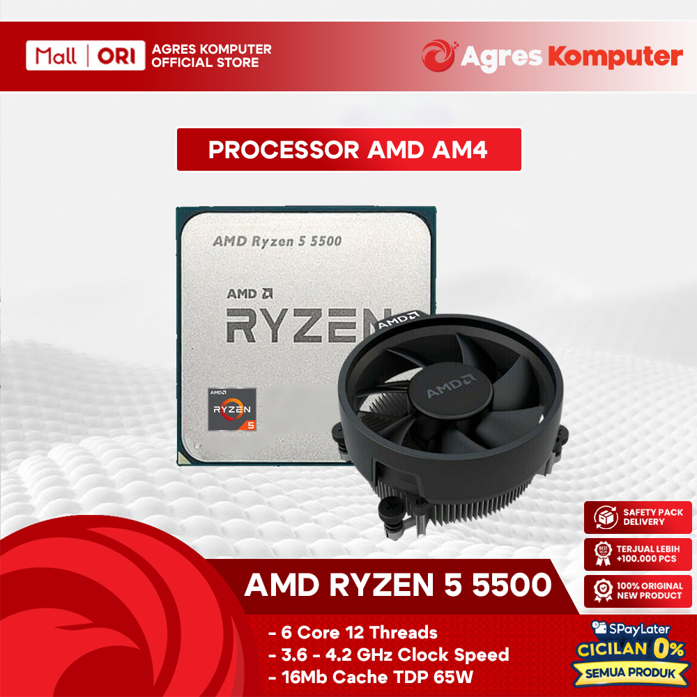 Jual AMD CPU PROCESSOR RYZEN 5 5500 (6C/12T + 3.6-4.2GHZ + WRAITH ...