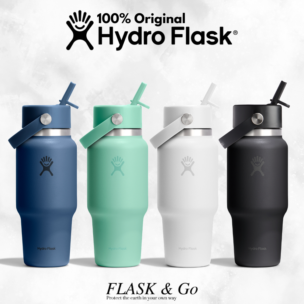 Jual Hydro Flask Wide Mouth Travel Bottle with Flex Straw Cap 24 Oz ...