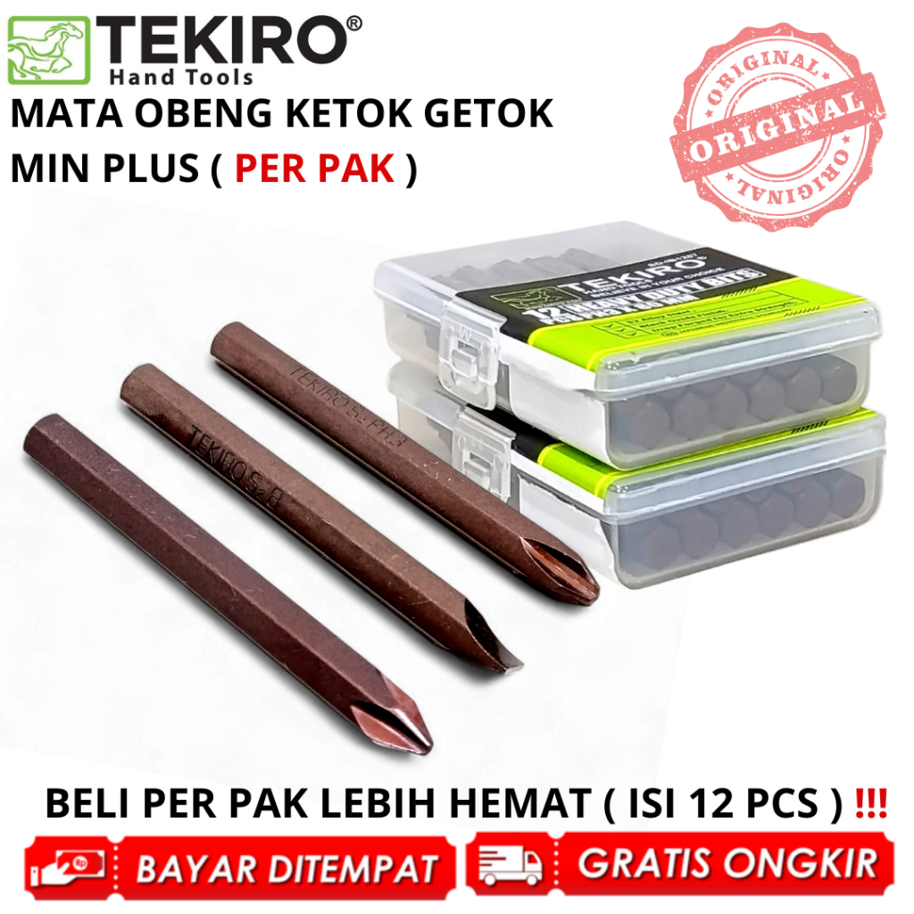 Jual TEKIRO Mata Obeng Ketok PH2 PH3 80mm Plus Minus Magnetic Heavy ...
