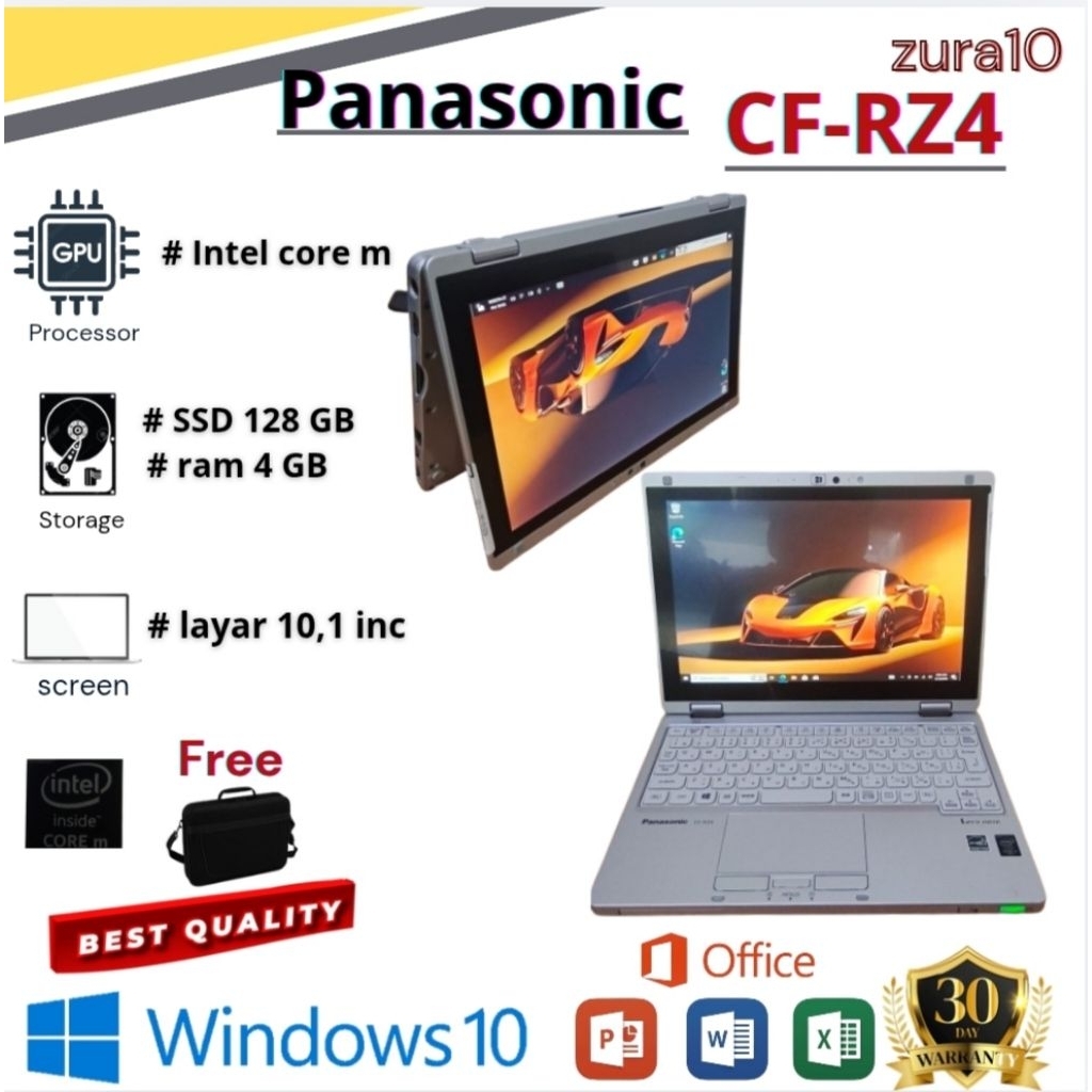 Jual panasonic CF-RZ4 2in1 core m 5y71 5th gen || ram 4 GB || SSD