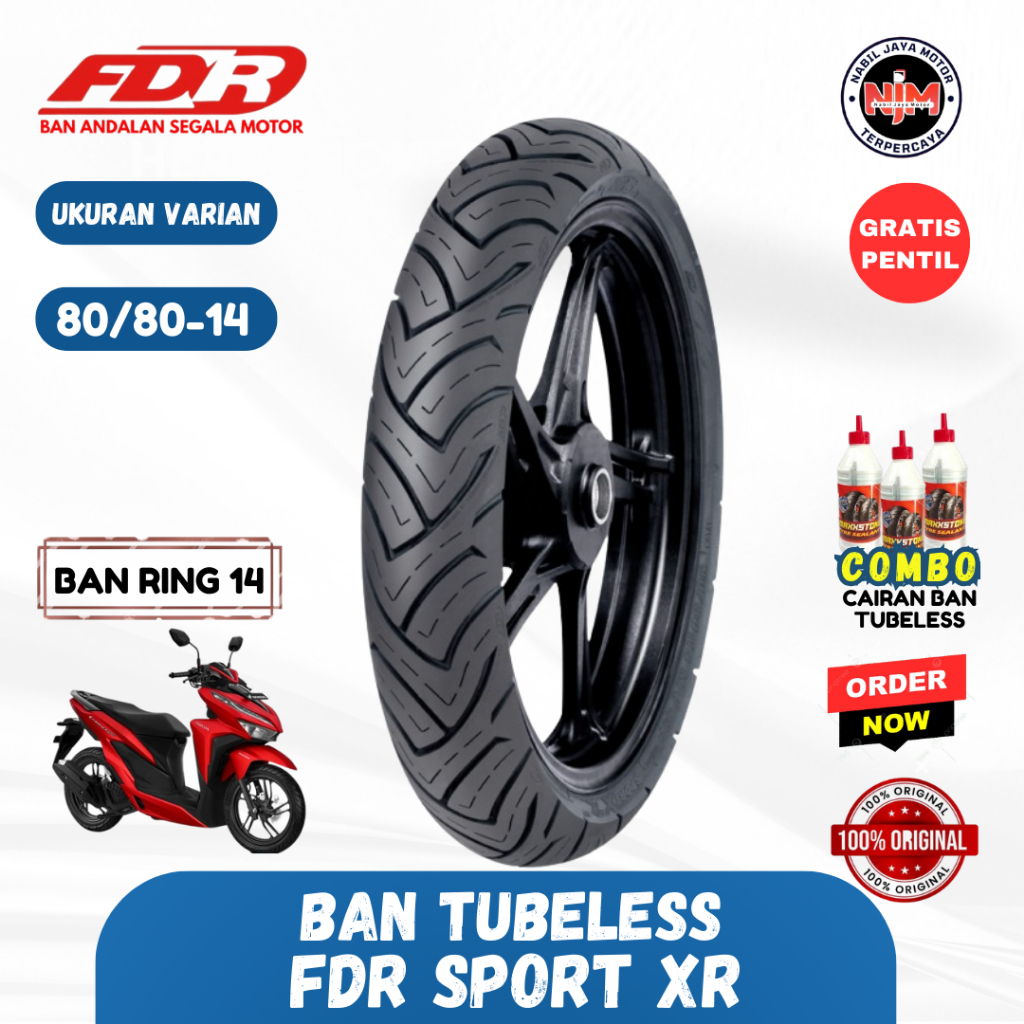 Jual (READY STOK) FDR Sport XR Evo 80/80 - 14 Tubeless (TL) | Shopee ...