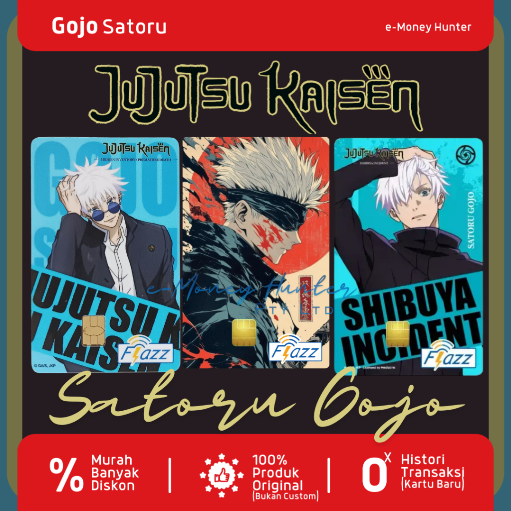 Jual SATORU GOJO Flazz BCA eMoney Mandiri e-Money Custom Original ...
