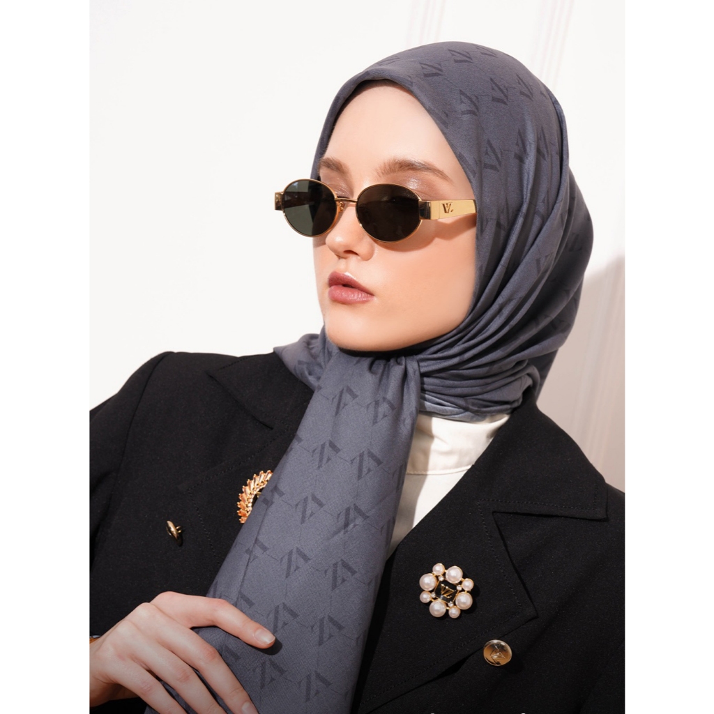 Vivizubedi Monogram Voal Scarf 120x120 Cm