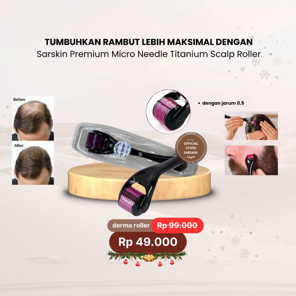 Jual Scalp Roller 540 MicroNeedles 0.5 mm - Terapi Pertumbuhan Rambut ...