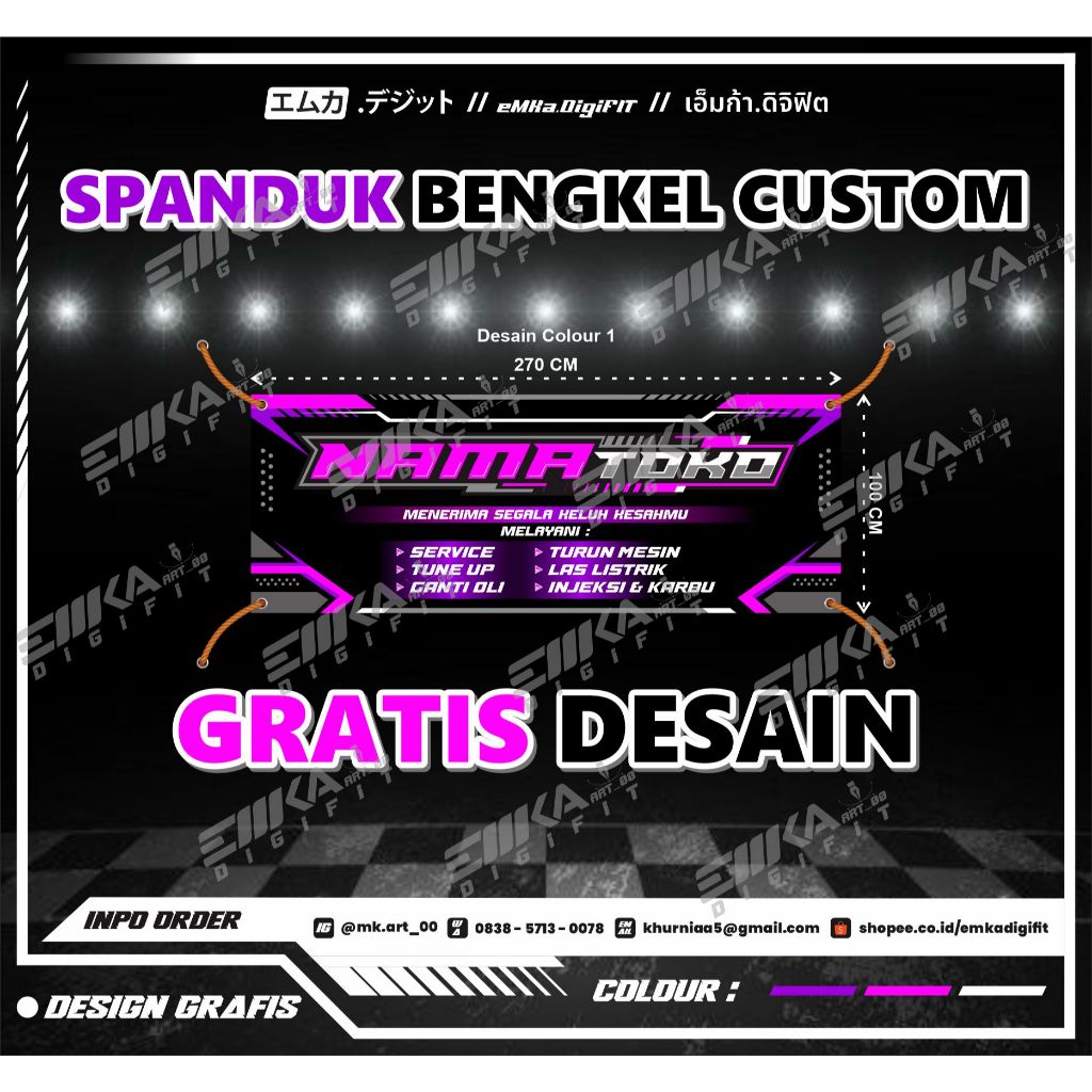Jual Spanduk Bengkel Motor Concept Racing, Spanduk Banner bengkel Motor ...