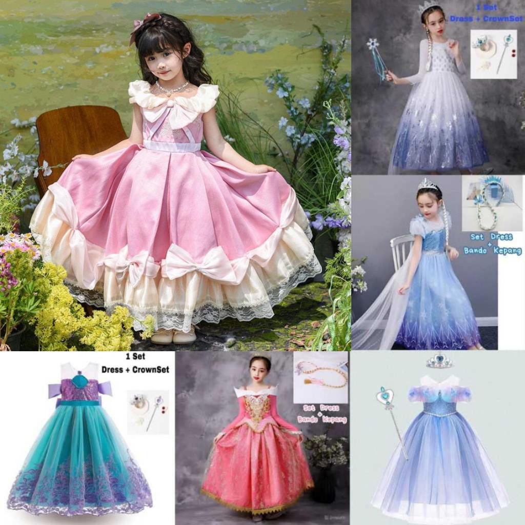 Jual Frozen Anna Elsa Terbaru Princess Kostum Impor Dress Baju Pesta ...
