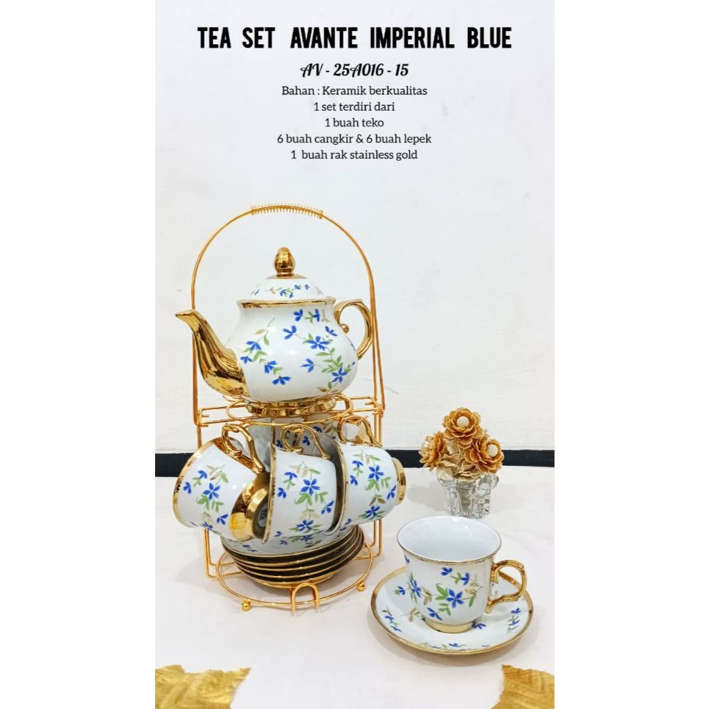 Jual TEA SET AVANTE AV-25A0-15 FLORAL | Shopee Indonesia