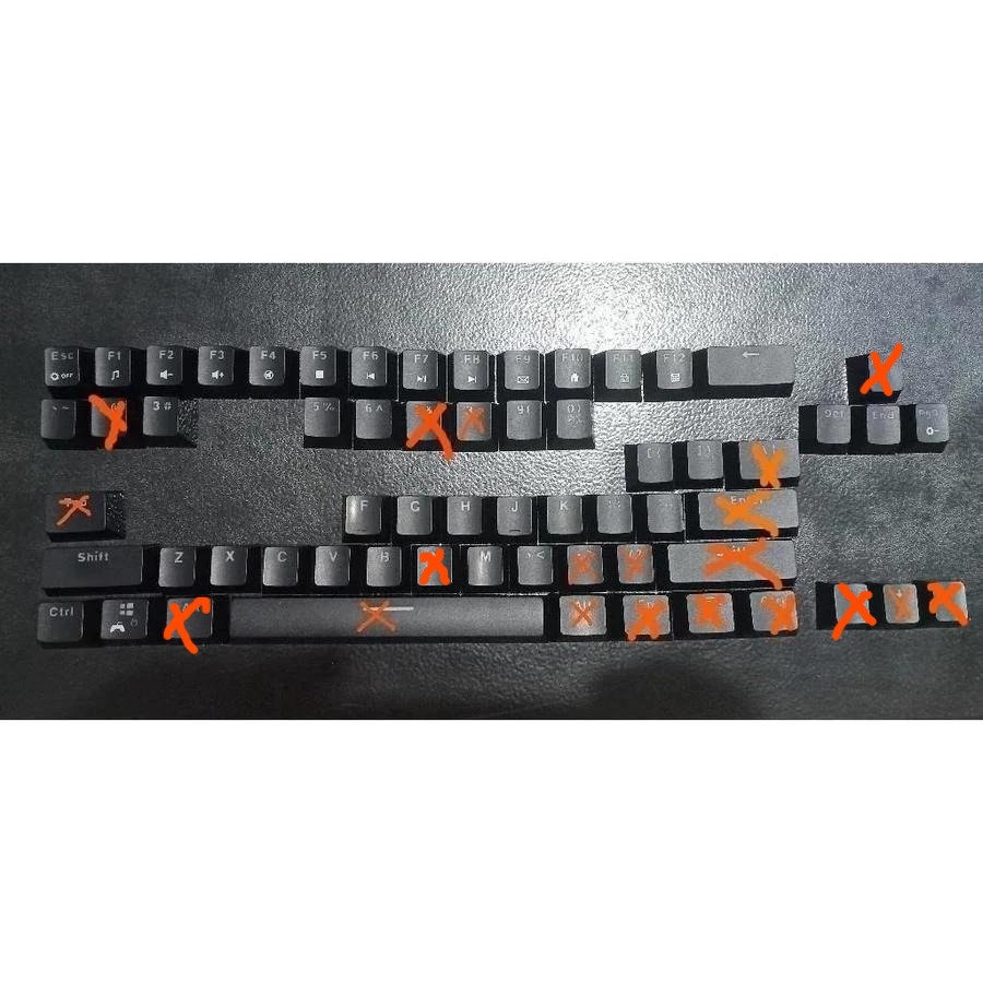 Jual Keycaps Bijian Full Double Shot Tembus Cahaya Black | Shopee Indonesia