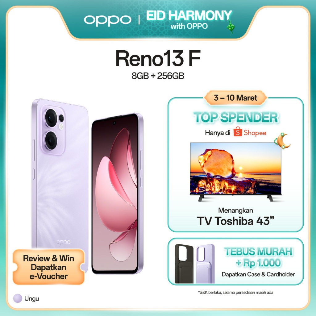 Jual OPPO Reno13 F 4G 8GB/256GB [IP69 Water Resistance, 50MP Ultra ...