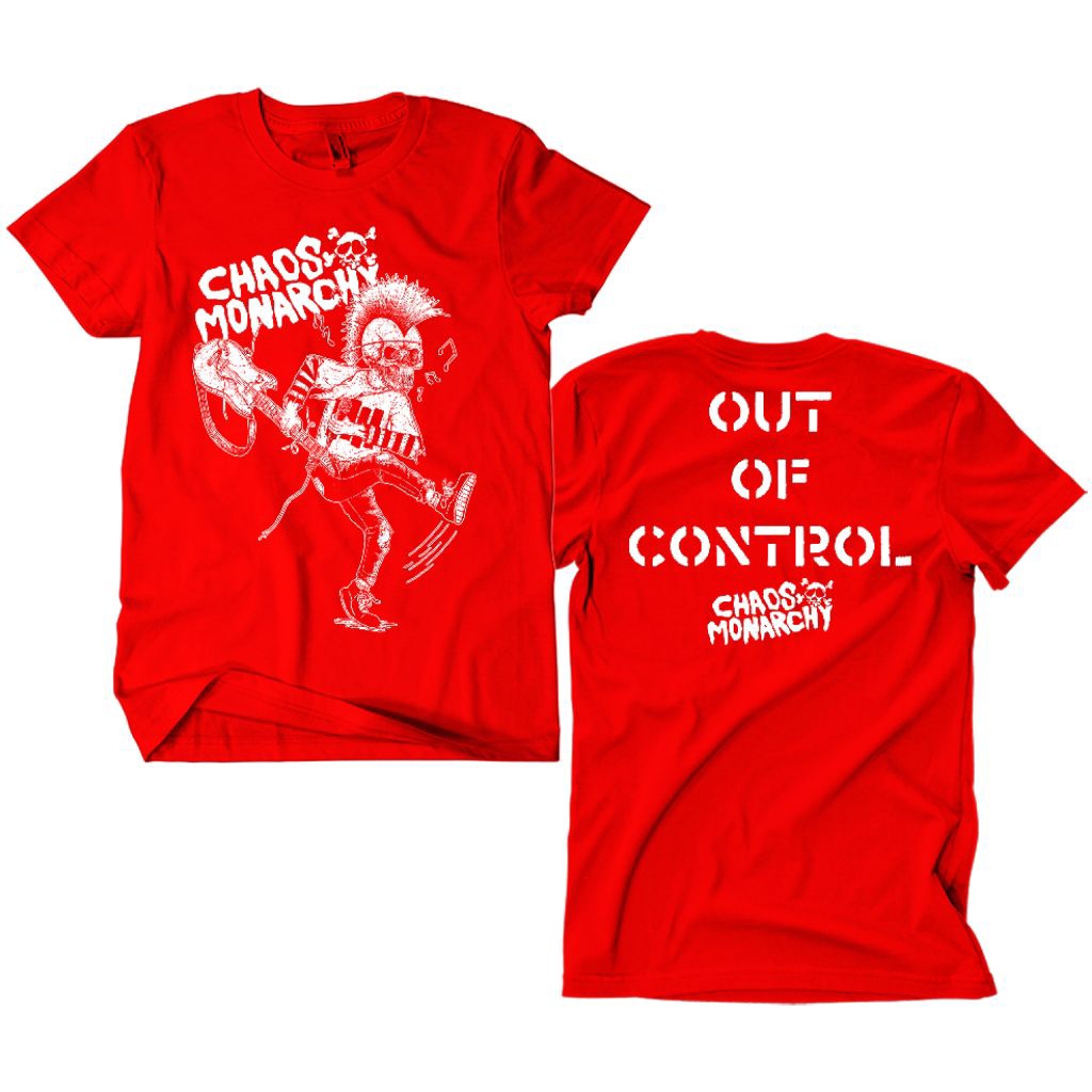 Jual Kaos Band Punk Chaos Monarchy - Out Of Control merah | Shopee ...