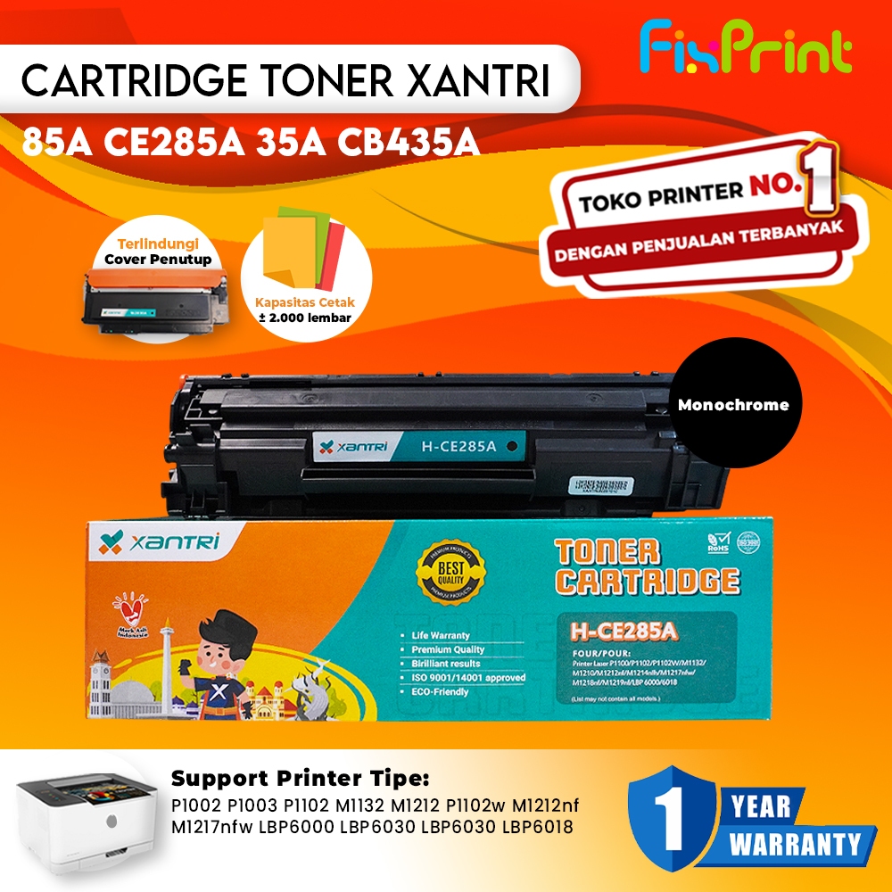 Jual Cartridge Toner Premium Xantri 85A Cartridge Toner 35A 36A ...