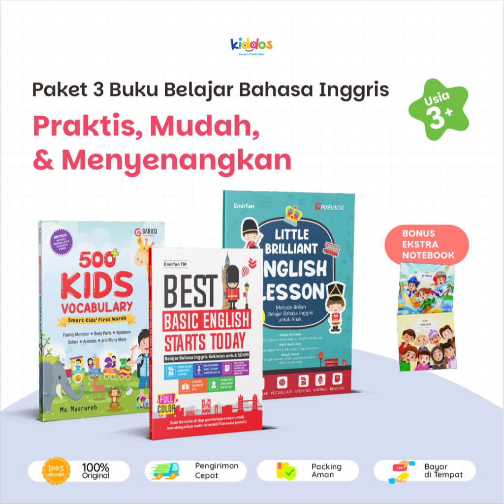 Jual BUKU BELAJAR BAHASA INGGRIS DASAR UNTUK ANAK USIA 3+ TAHUN - 3 ...