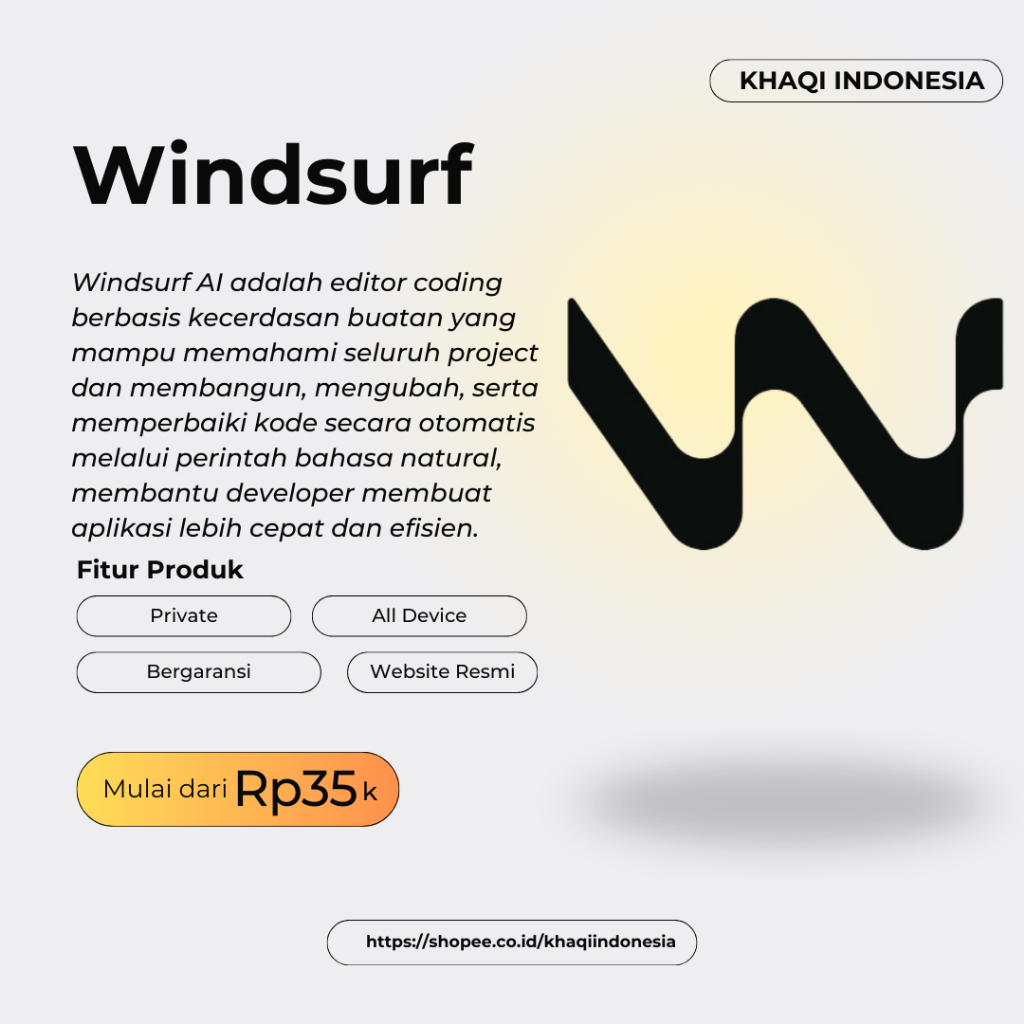 Jual Windsurf AI Pro – AI Coding Assistant + Agentic Programming Tool ...
