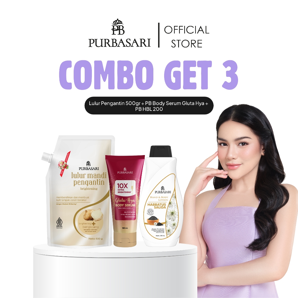 Jual [COMBO GET 3] Purbasari Lulur Pengantin 500gr + PB Body Serum ...