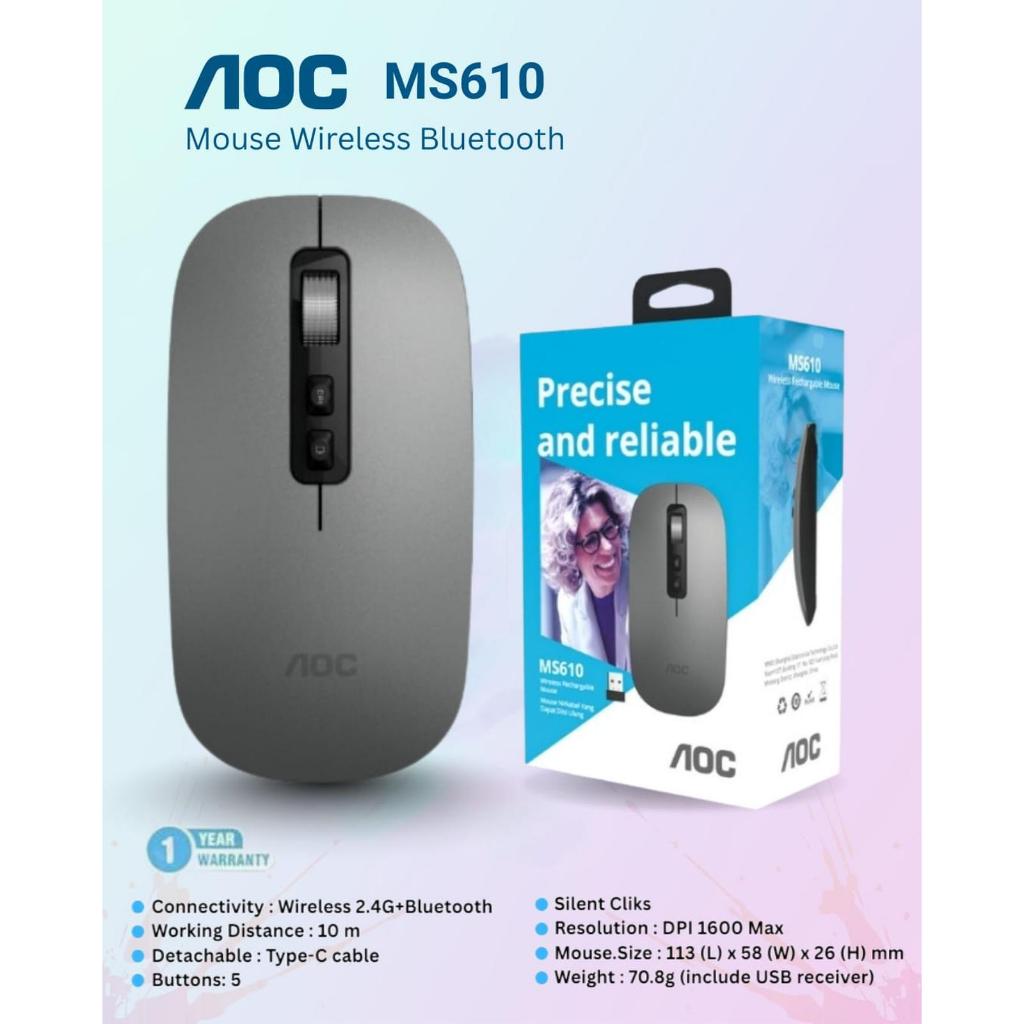 Jual AOC MS610 Mouse Optical Wireless Dual Mode Connectivty 2.4G ...