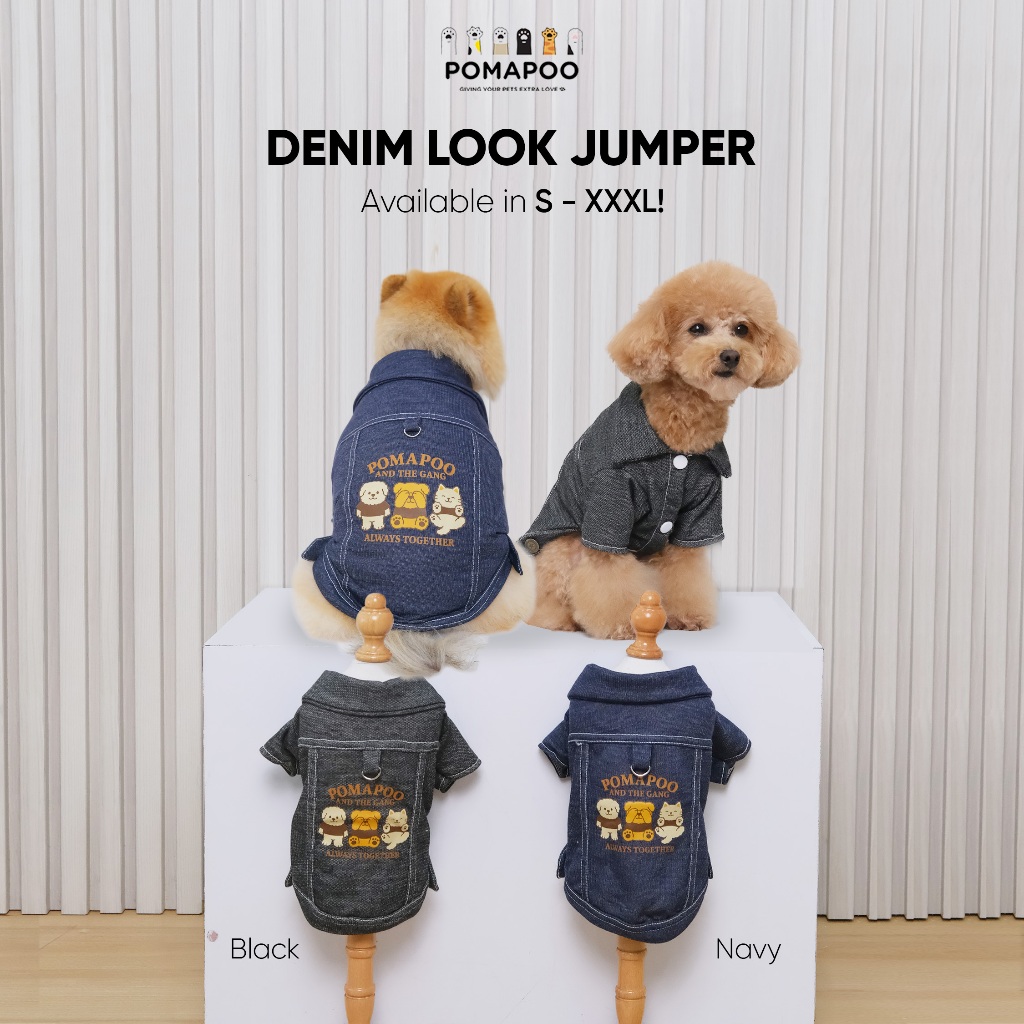 Jual POMAPOO - Baju Kucing dan Baju Anjing Denim Look Jumper | Shopee ...