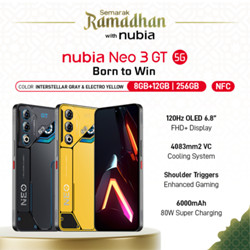 HP Gaming nubia Neo 3 GT 5G RAM 20 GB (8 +12 GB) + ROM 256 GB 6000mAH Super Fast Charging 80W Garansi Resmi