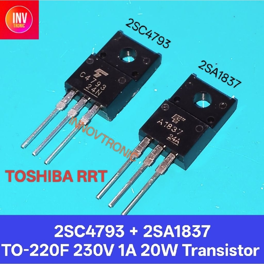 Jual 2SA1837 2SC4793 TOSHIBA RRT A1837 C4793 230V 1A 20W PNP NPN Power ...