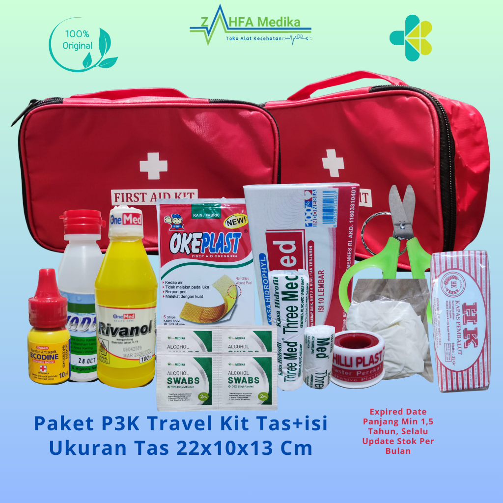 Jual Paket P3K Travel Kit Medkit / Pouch First Aid Bag Kit / Paket P3K ...