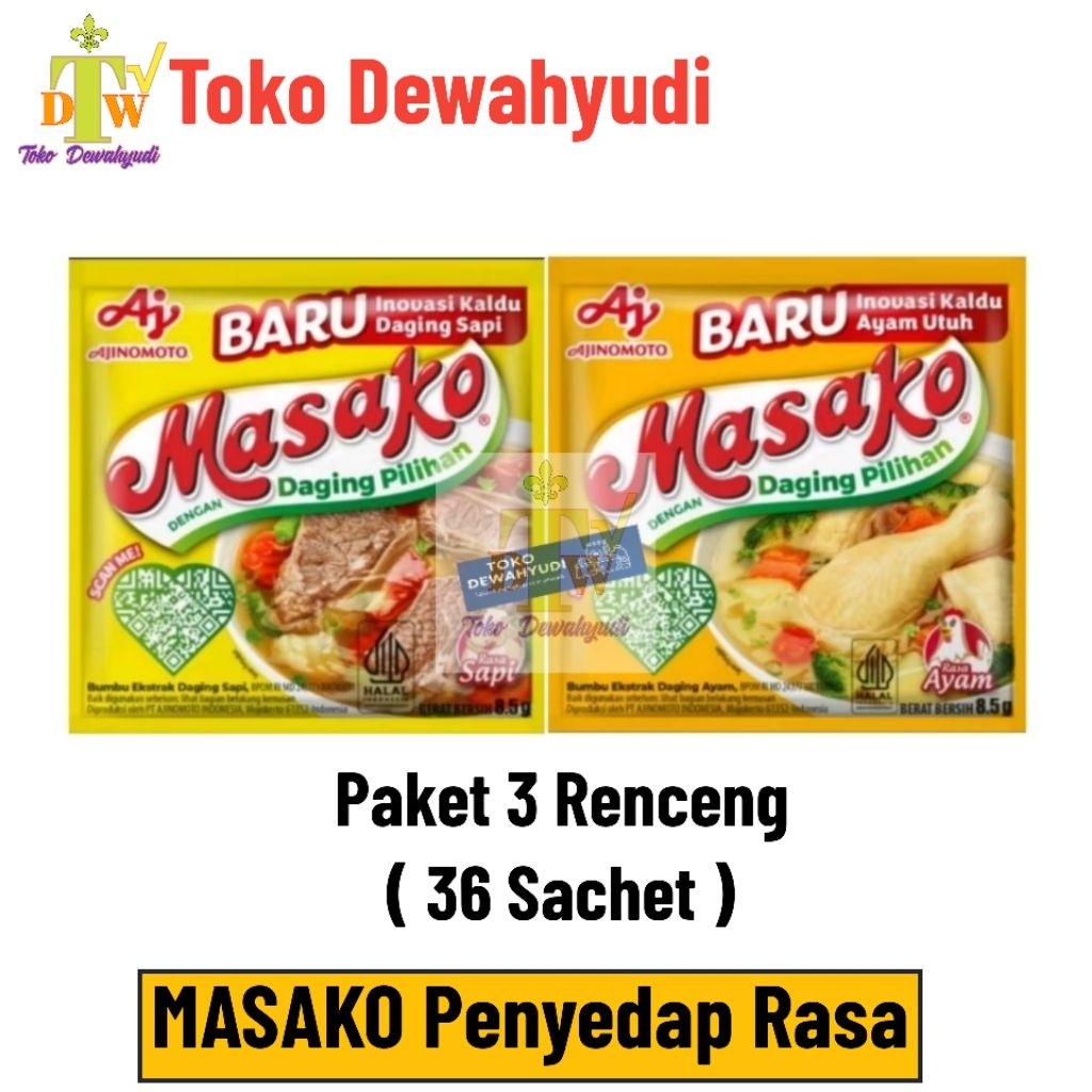Jual Masako penyedap Masakan varian Rasa Ayam, Sapi Paket 3 Renceng ( 8 ...