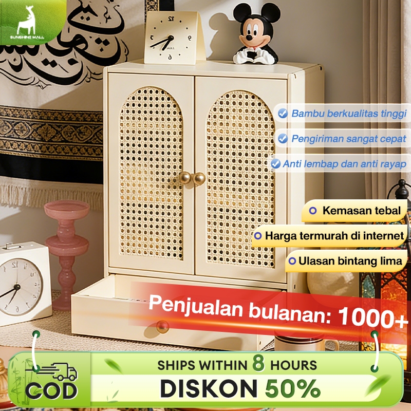Jual Sunshine Bambu Lemari Dapur Rak Penyimpanan Meja Bumbu