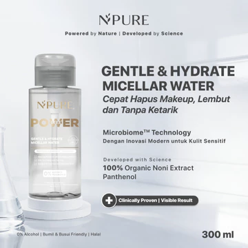 NPURE Gentle Hydrate Micellar Water 300ml Make Up Remover Pembersih Make Up Deep Cleansing No