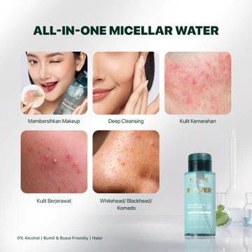 NPURE Acne Cica Power Clear Micellar Water 300ml Make Up Remover Untuk Kulit Berjerawat