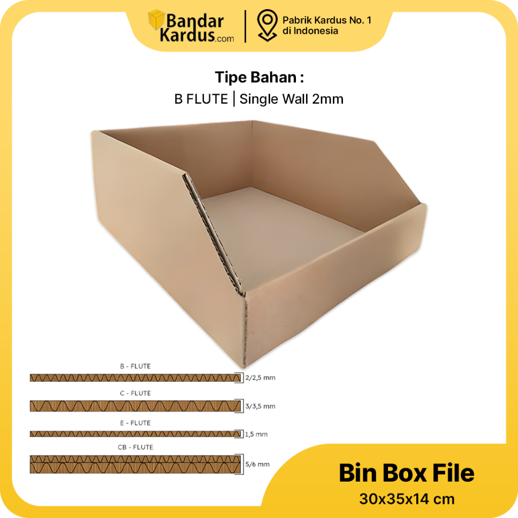 Jual Kardus Model Bin Box File Ukuran 30x35x14 cm - Partisi Rak Barang ...