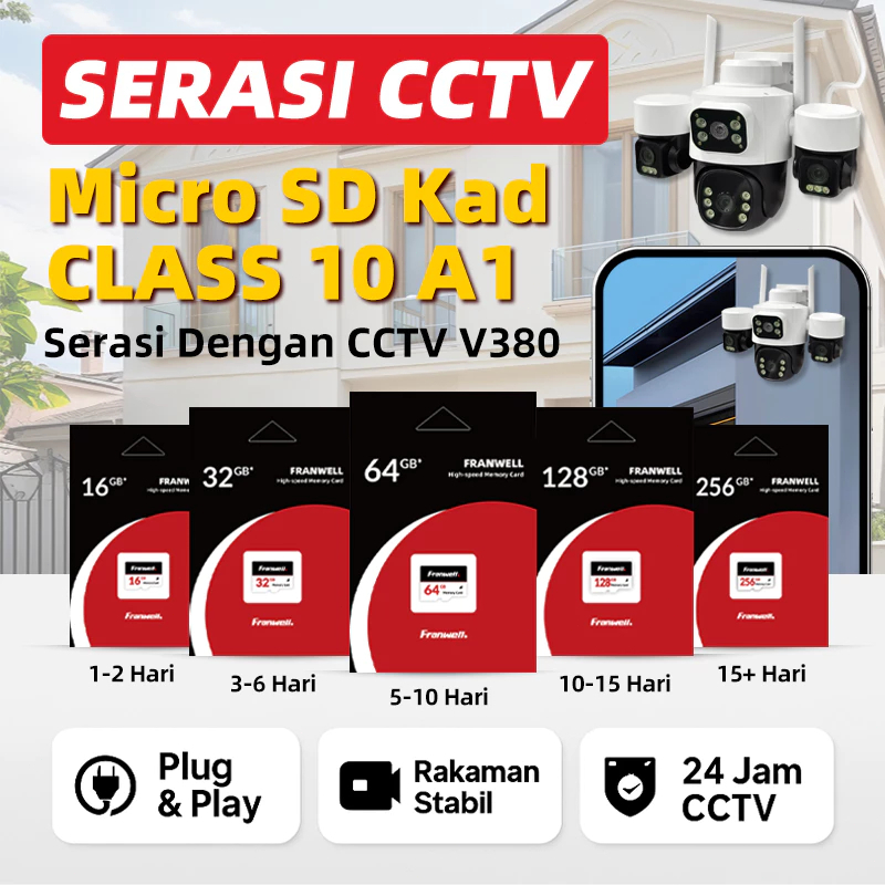 Jual Franwell/V380 for CCTV Memory Card Micro SD Class10 TF Card High ...