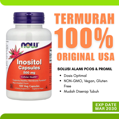 Jual Suplemen Vitamin Now Inositol 500mg 100 Vcaps - Kesehatan Sel ...