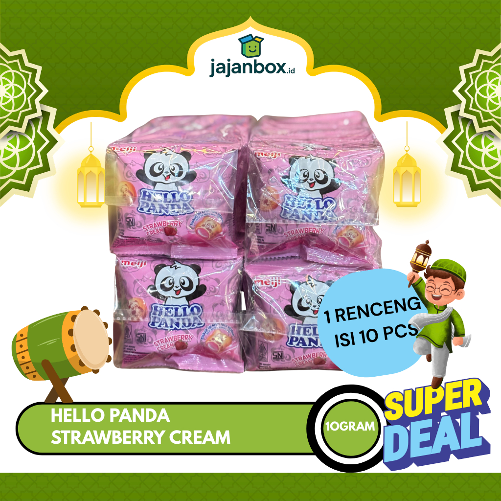 Jual Meiji Hello Panda Strawberry 10 gram x 10 - 1 Renceng isi 10 PCS ...