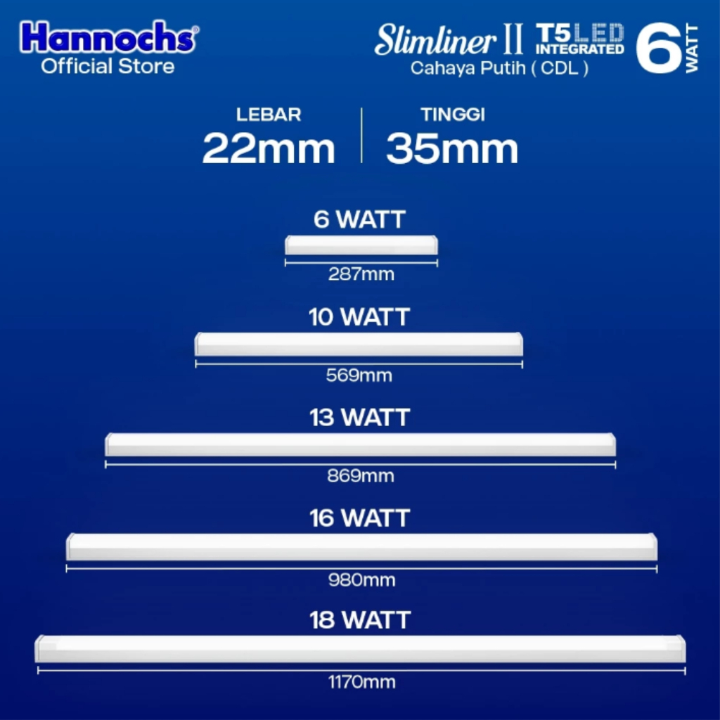 Jual Lampu TL5 Hannochs Slimliner 16 Watt Original (Lampu Tabung ...