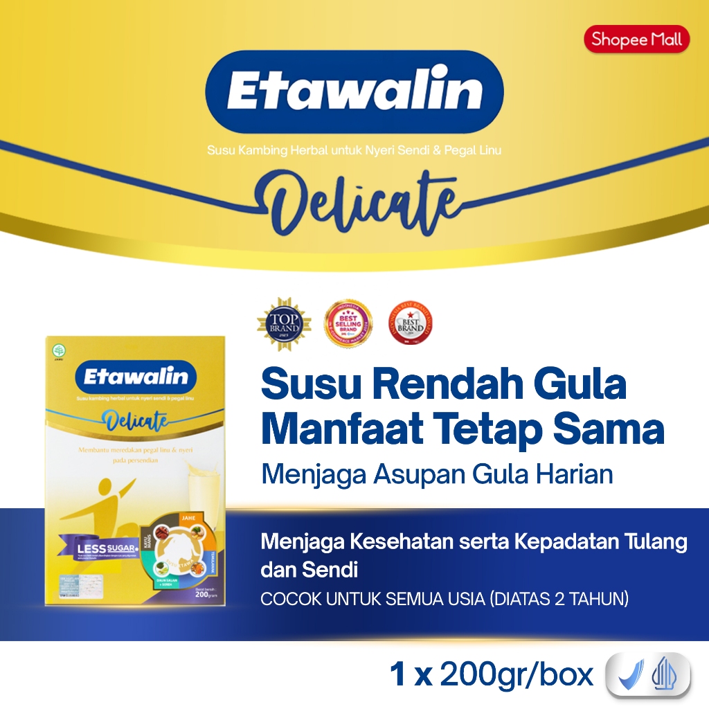 PROMO Etawalin Delicate Less Sugar 200gr Atasi Nyeri Sendi dan Tulang Rendah Gula Untuk Penderita Diabetes
