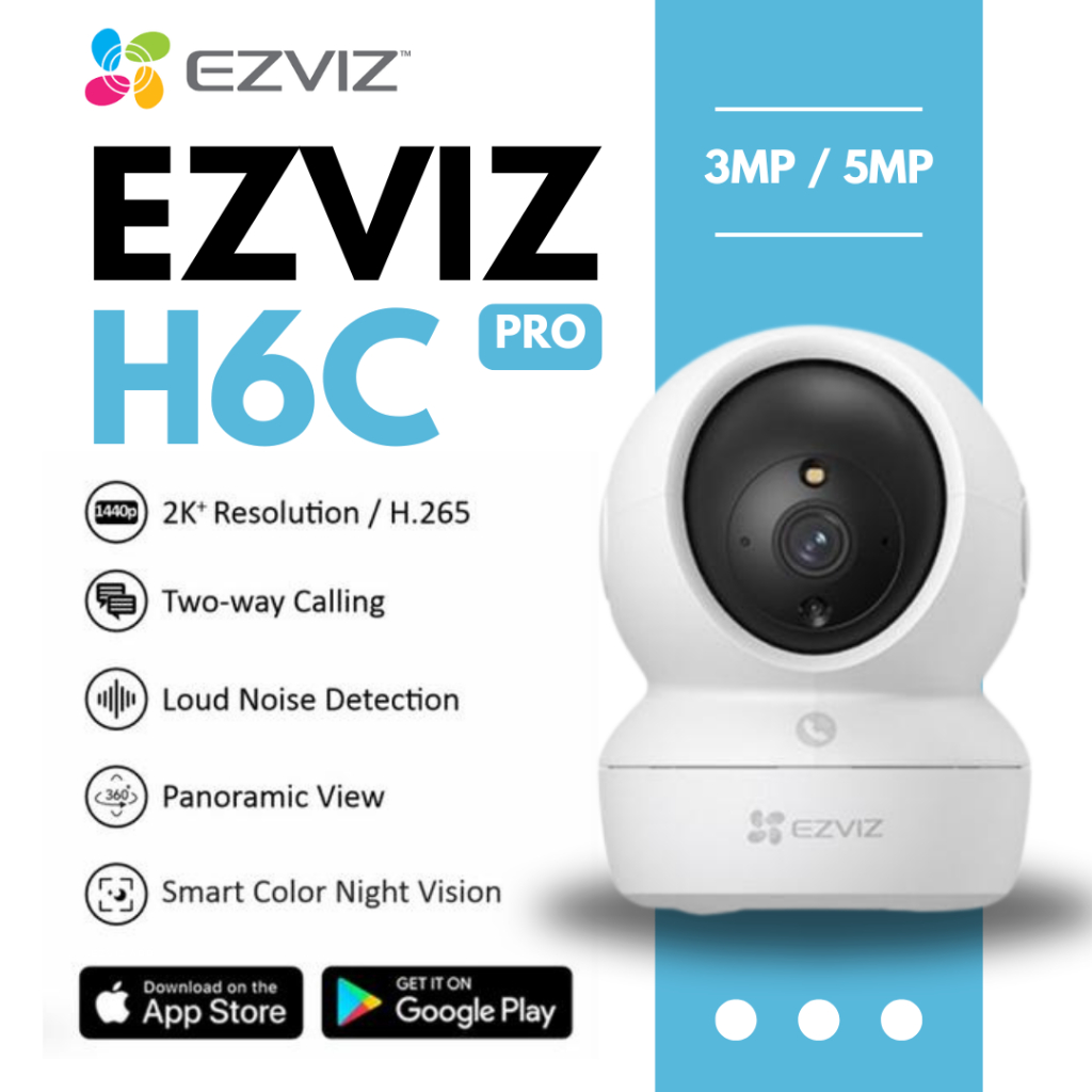 Jual EZVIZ H6C PRO 2K+ 3MP/5MP SMART WIFI 5GHZ CCTV IPCAM 360 PAN TILT ...