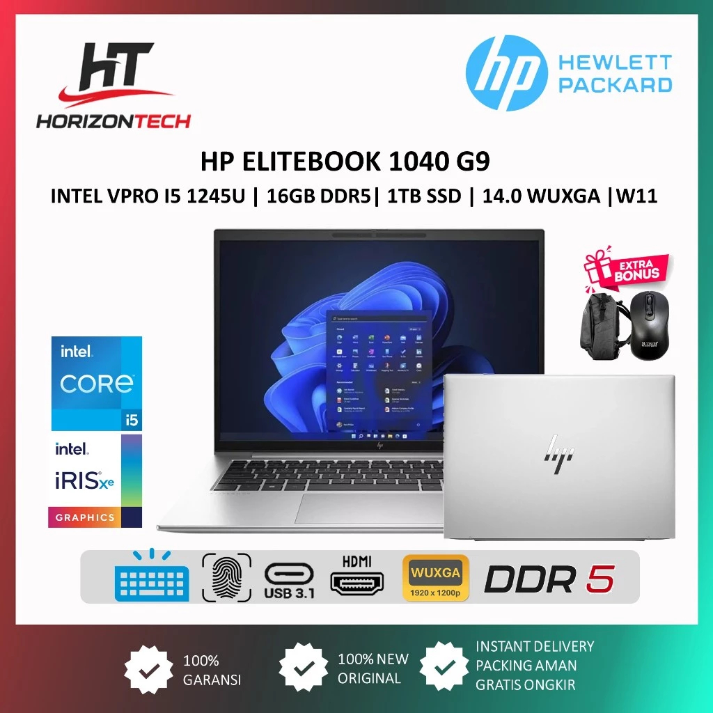 Jual Laptop HP Elitebook 1040 G9 Intel VPro i5 1245U DDR5 32GB 512GB ...