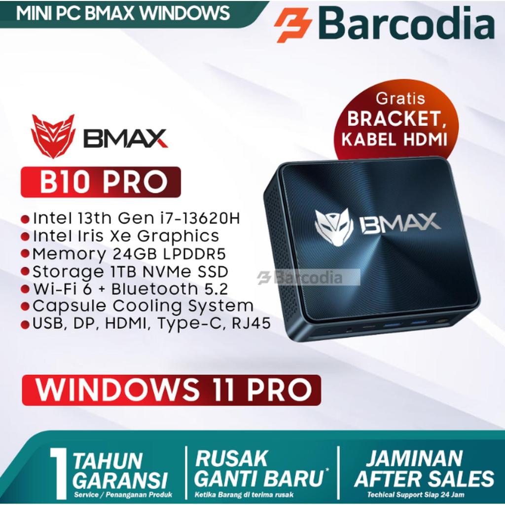 BARCODIA Mini PC BMAX B10 Pro Intel Core i7-13620H Intel Gen13th 24GB/1TB LPDDR5 NVMe Windows 11 Pro
