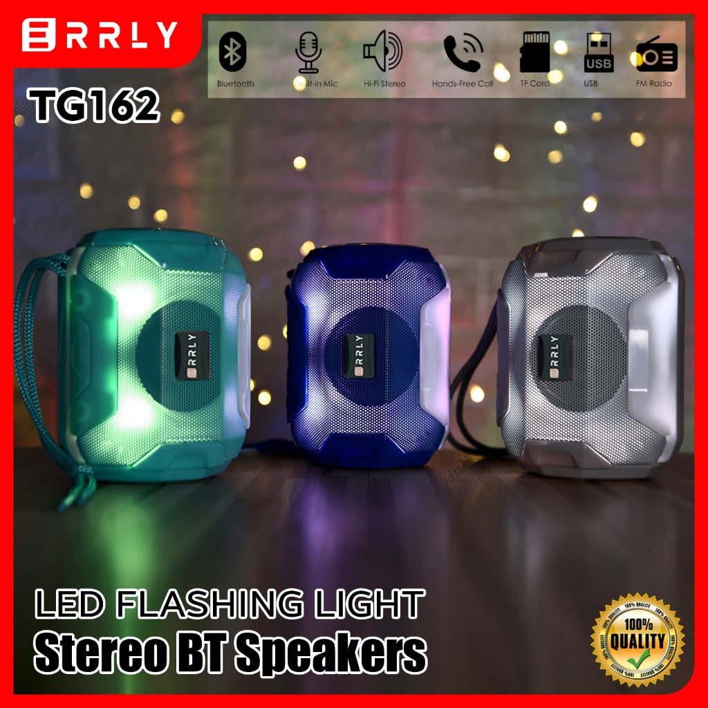 Jual ERRLY TG162 Speaker Bluetooth Stereo Wireless LED RGB Speker ...