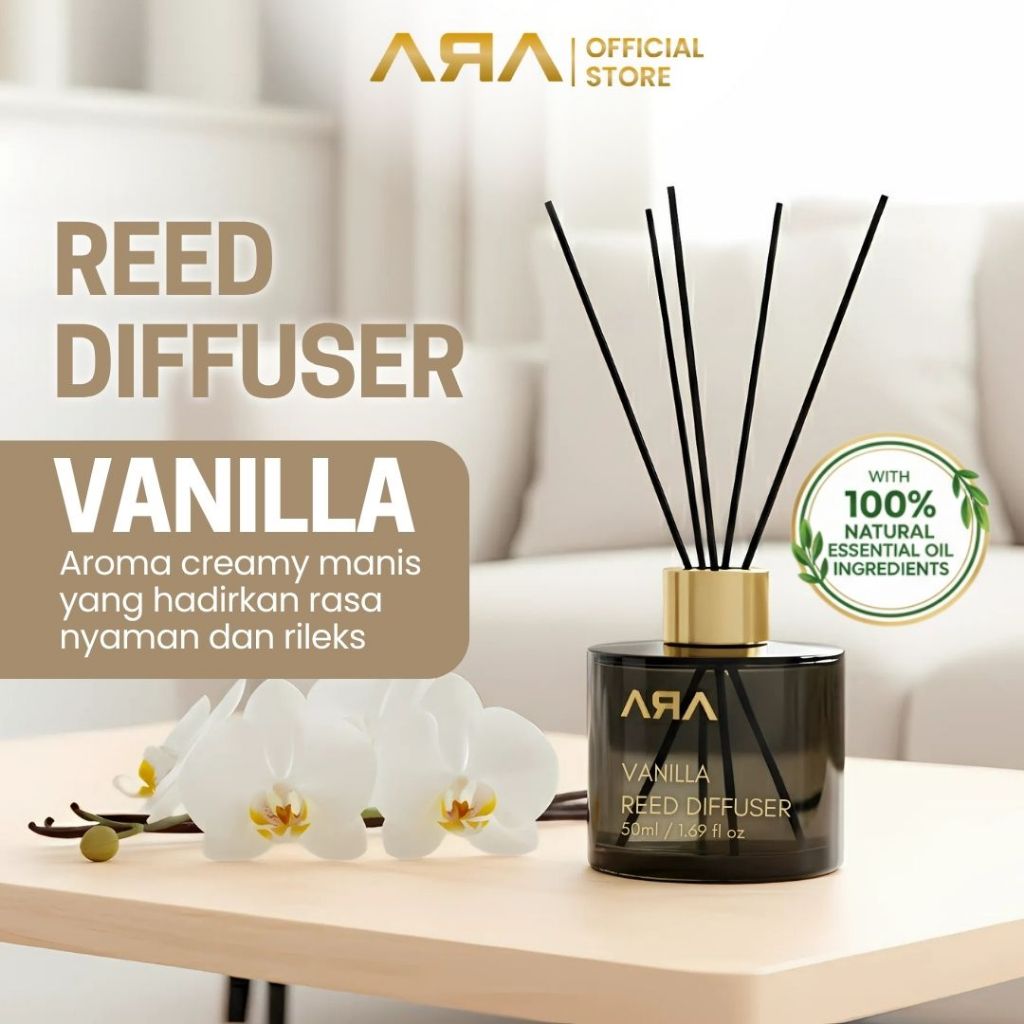 Jual Reed Diffuser Vanilla Aromaterapi Tahan 90 Hari Pewangi Ruangan ...