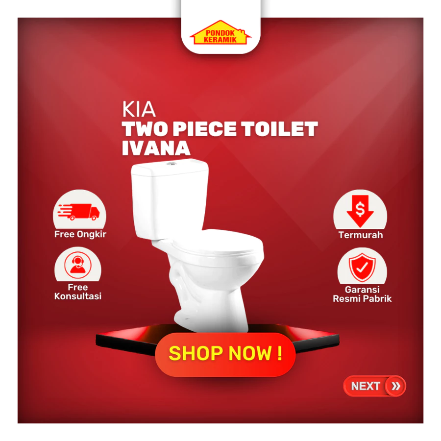 KIA Kloset Kloset Toilet Duduk WC Ivana 660 Dual Flush Soft Close Siphonic AS 30 Warna Putih