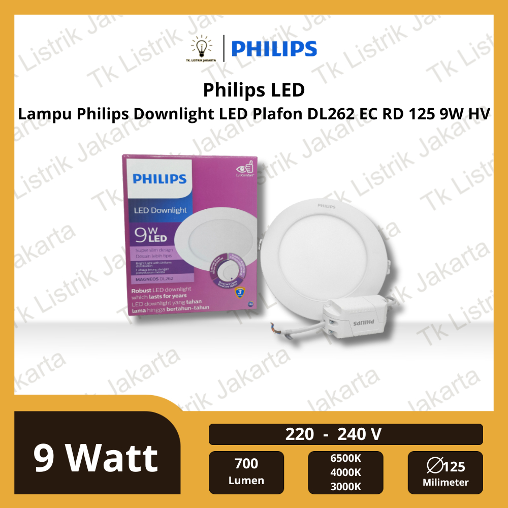 Jual Lampu Philips Downlight LED Plafon DL262 EC RD 125 9W HV | Shopee ...
