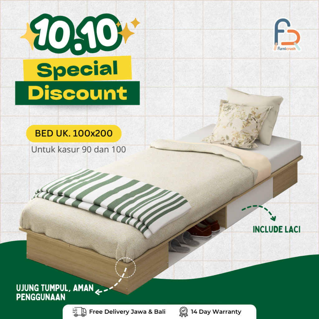Jual Furnicrush Divan set Rak Susun Kaca / Bundling Divan dan Lemari ...