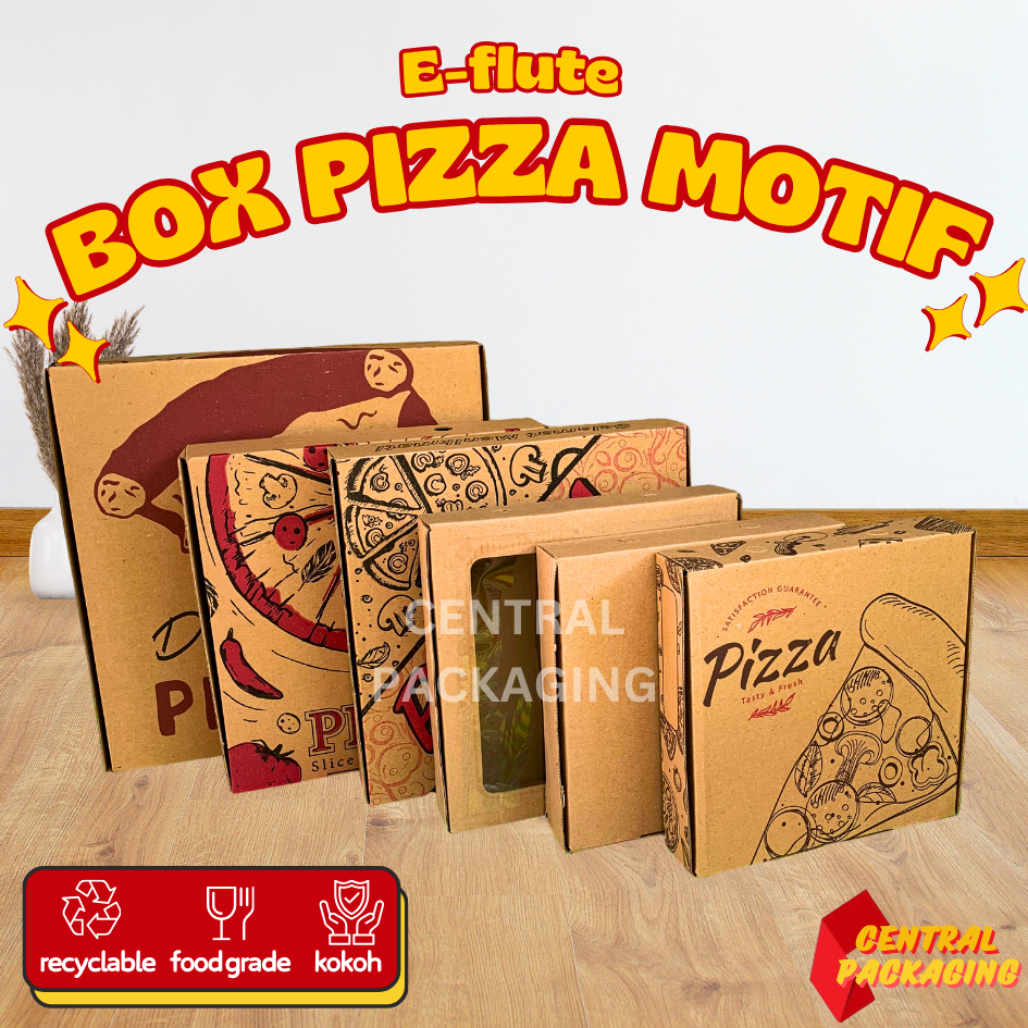 Jual Central Packaging - E-Flute Box Pizza Window Polos Motif Kardus ...