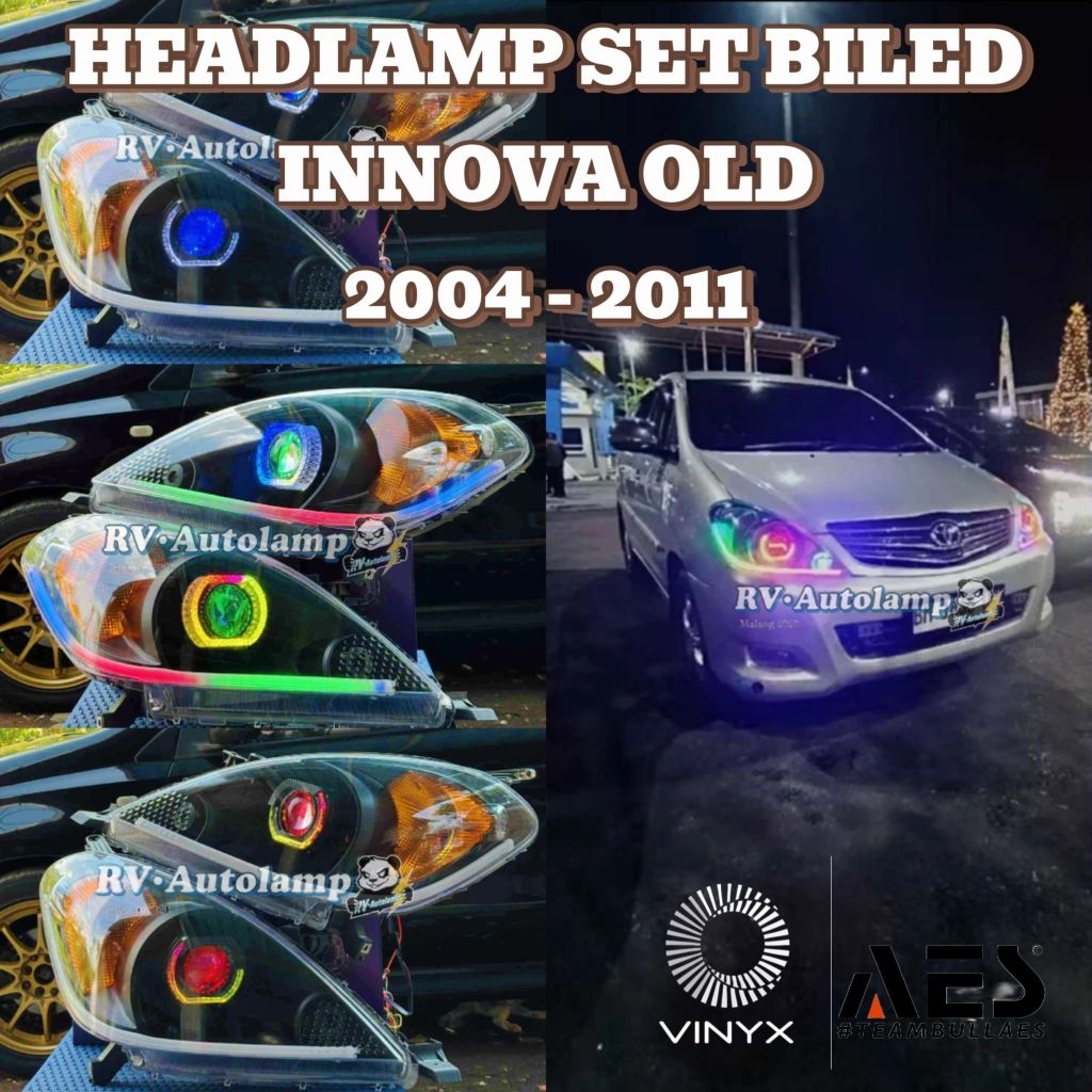 Jual HEADLAMP SET BILED CUSTOM INNOVA OLD 2004-2011 BILED AES VINYX ...
