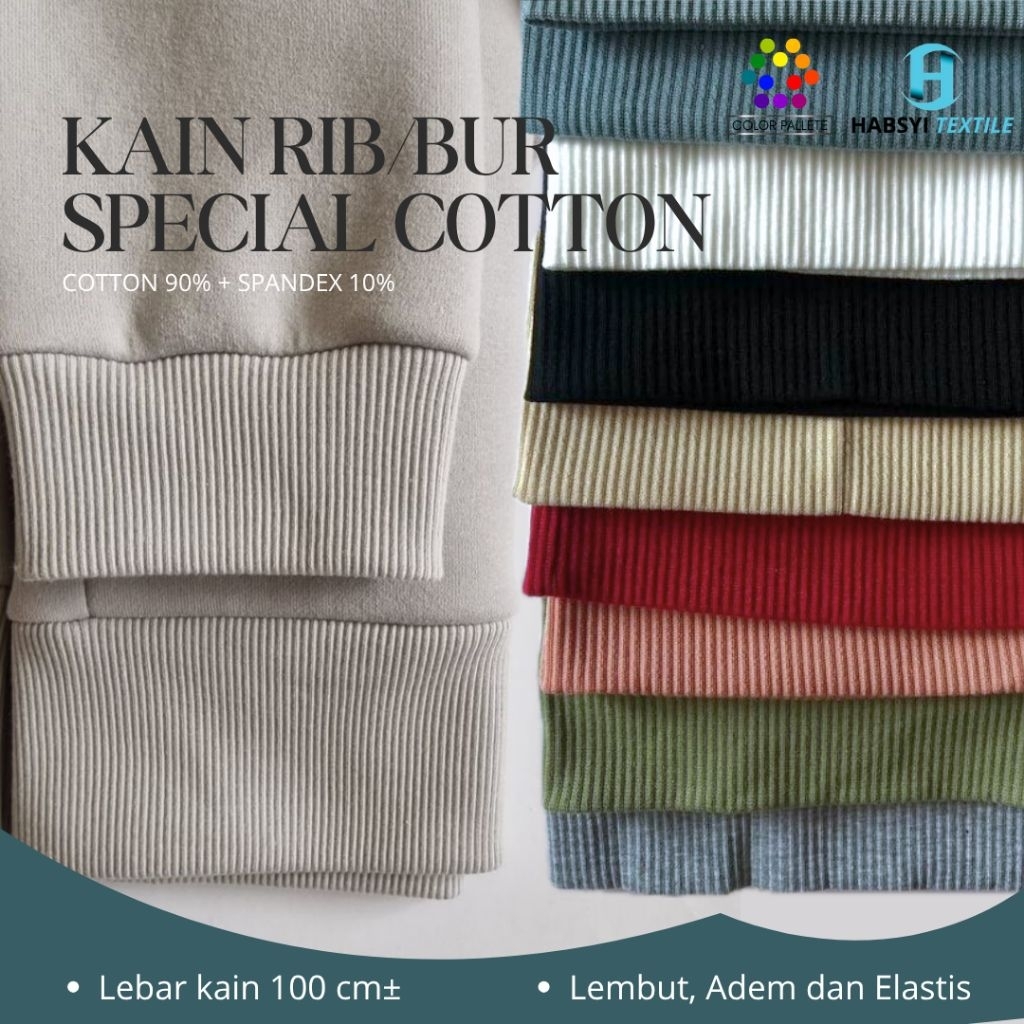 Jual Kain Rib Katun Stretch Untuk Hoodie, Jaket, Sweater, Crop Top ...