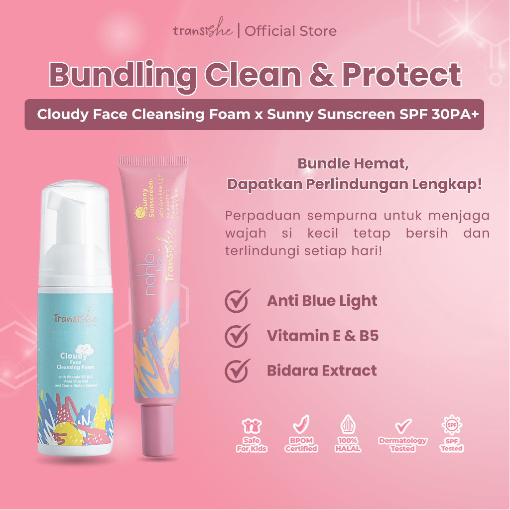 Jual Transishe - Bundling Clean & Protect Cloudy Face Cleansing Foam x ...