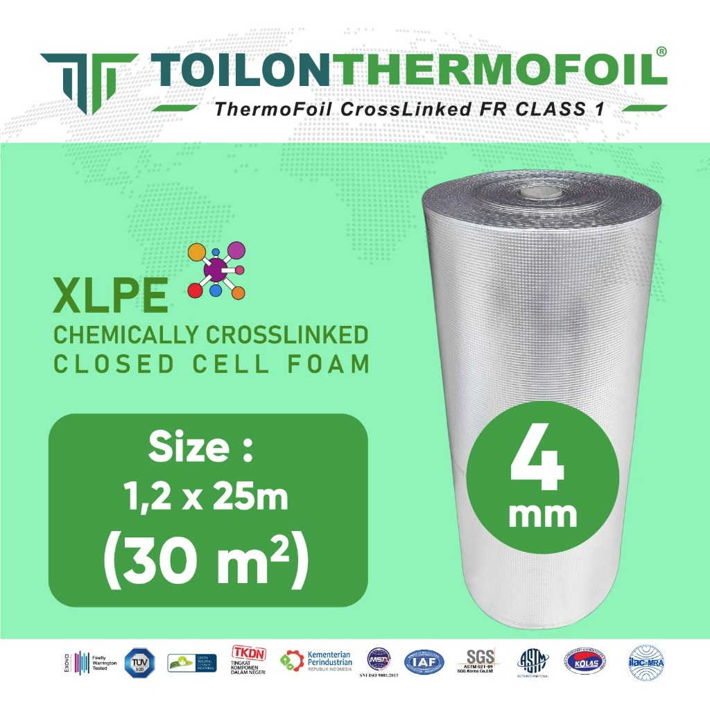 Jual Insulasi Atap 4mm TOILON THERMOTECH THERMOFOIL XLPE Foam Peredam ...