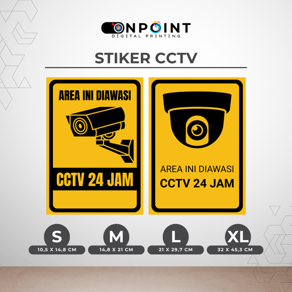 Jual Sticker CCTV 24 Jam | Sticker Diawasi CCTV | Sticker Peringatan ...