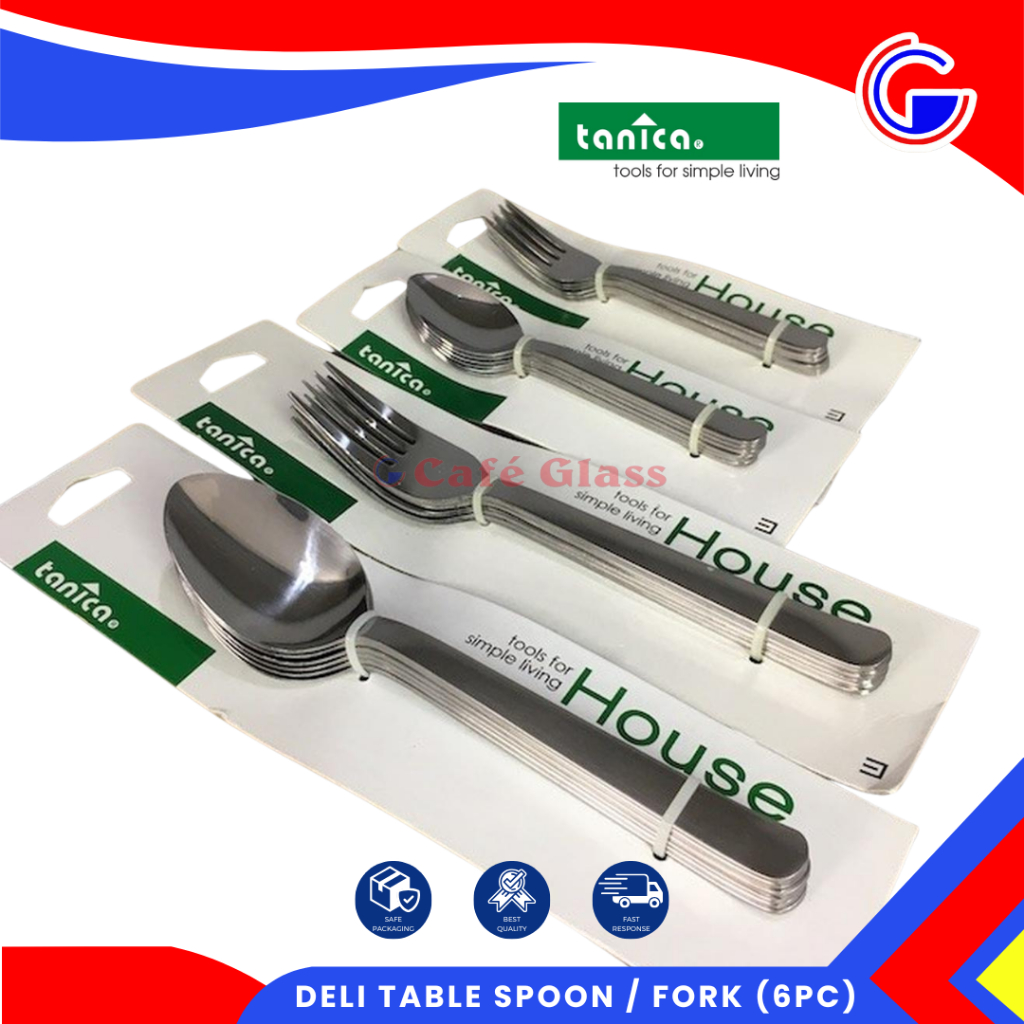 Sendok Garpu Makan Stainless - Cutlery Set Isi 6Pcs - Sendok Dan Garpu Kecil Deli Tanica