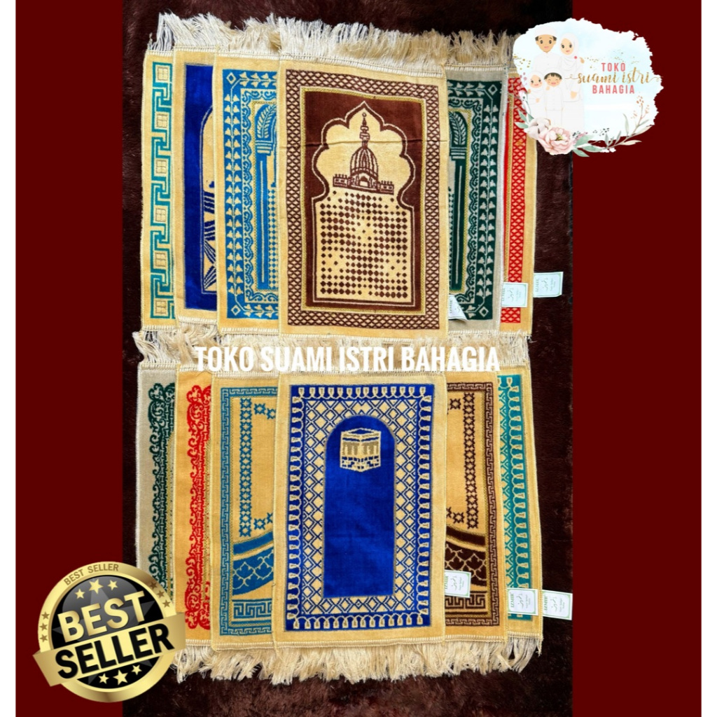 Sajadah Izmir Cream Series Grade A 35 x 55 / 60 Cm Turki Anak Kepala Travel Tebal Bulu Halus