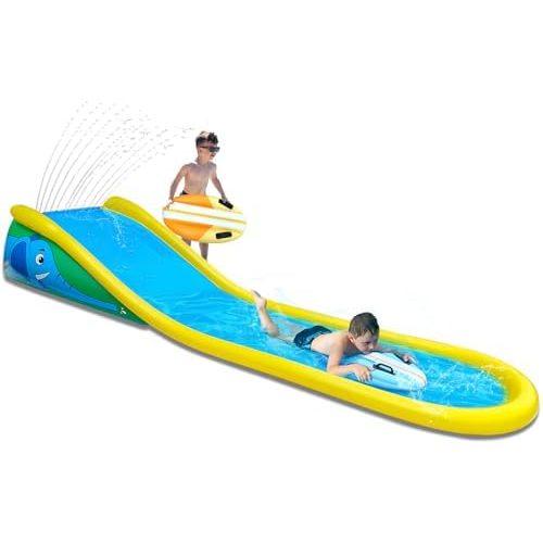 Jual Inflatable Water Slide with Sprinkler for Kids,15FT waterslide ...